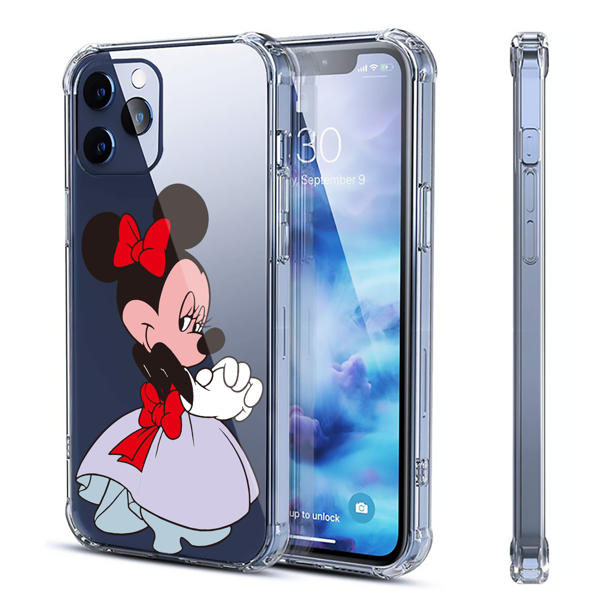 （画像用） ミッキーマウス Mickey Mouse 【iPhone 12シリーズ対応】透明スマホケース（クリアソフトケース）